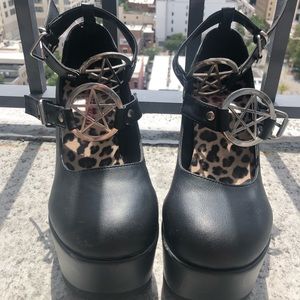 Demonia platform wedges , pentagrams.